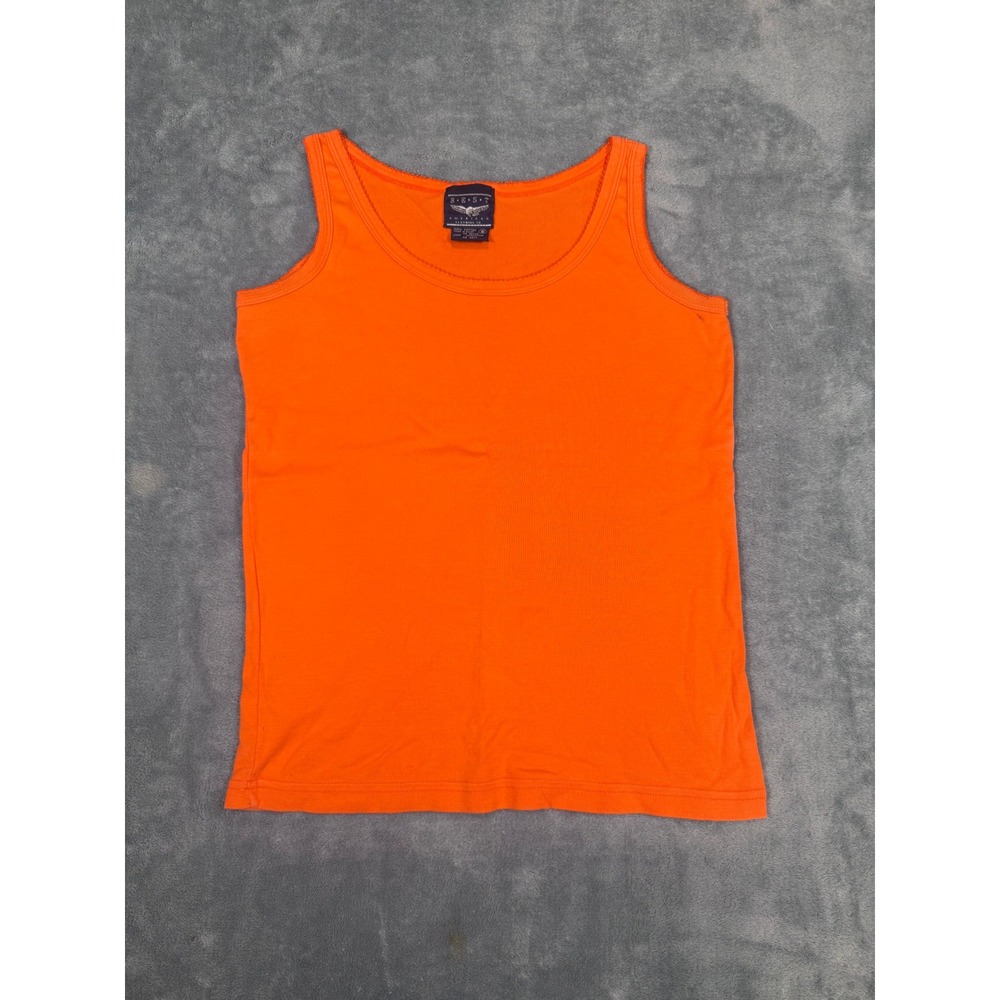 BEST American Clothing Co Ribbed Tank Top S Orange Picot Trim